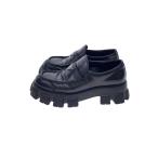 ショッピングPRADA PRADA◆モノリスブラッシュドレザーローファー/UK9/BLK/レザー/2de129