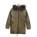 DUVETICA◆Acca/ラクーンファー/ロングダウンジャケット/40/ナイロン/BEG/袖・裾変色