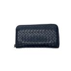 BOTTEGA VENETA◆長財布/レザー/BLK/メンズ/全体的に使用感有