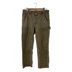 ショッピングzara ZARA◆ユーズド加工カットオフダブルニーペインターボトム/31/デニム/KHK/無地