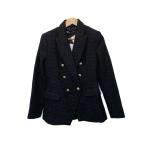 ショッピングzara ZARA◆金ボタン/テーラードジャケット/S/ポリエステル/BLK/無地/3046/269/800