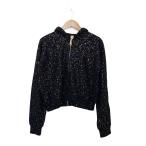 SHINYA KOZUKA◆スパンコールメタリックパーカー/コットン/BLK/無地/250ISK134