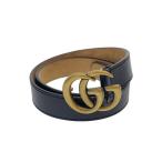 GUCCI◆ベルト/レザー/BLK/レディース/