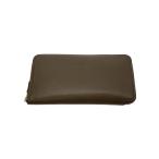 HERMES◆長財布/レザー/BEG/無地/レディース