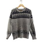 STUSSY◆ニット・セーター(厚手)/M/ウール/GRY/無地