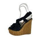 PRADA* каблук / эспадрильи /37/BLK