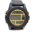 ショッピングnixon NIXON◆クォーツ腕時計/デジタル/ラバー/GLD/BLK/THE UNIT