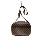 ショッピングダミエ LOUIS VUITTON◆リポーターPM_ダミエ・エベヌ_BRW/レザー/BRW