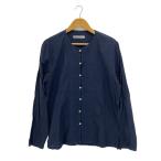 ショッピングGABBANA DOLCE&GABBANA◆プリーツ刺繍長袖ノーカラーシャツ/XL/紺/ネイビー/イタリア製