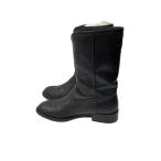 CHANEL◆ココマーク/ウエスタン/ミドル/ブーツ/37/BLK/レザー/G26068