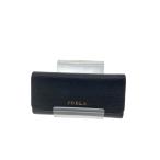 FURLA◆キーケース/レザー/BLK/無地/レディース