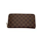 LOUIS VUITTON◆ジッピー・オーガナイザー_ダミエ・エベヌ/ラウンドファスナー長財布/N60003/ブラウン