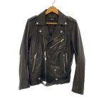 DIESEL◆ダブルライダースジャケット/レザー/ブラック/XS