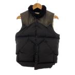 ショッピングウエスタン Rocky Mountain Featherbed◆ダウンベスト/450-422-02/ウエスタンヨークレザー/ボアカラー/ブラック/38