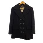 BURBERRY LONDON◆コート/ダブルブレスト/カシミヤ混/ブラック