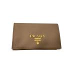 PRADA◆カードケース/牛革/BEG/レディース