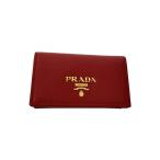 PRADA◆カードケース/レザー/RED/無地/レディース/1MC122