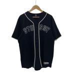 ショッピングstussy STUSSY◆半袖シャツ/ベースボールシャツ/XL/コットン/BLK/ステューシー