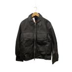 ZARA◆レザージャケット・ブルゾン/M/ポリエステル/BLK/無地/4720/309/800