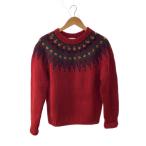 MONCLER◆ニット・セーター(厚手)/M/ウール/ボルドー/モンクレール