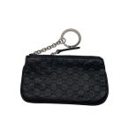 GUCCI◆コインケース_マイクログッチシマ/レザー/BLK/総柄/メンズ