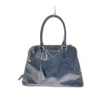 ショッピングエナメルバッグ PRADA◆ハンドバッグ/エナメルバッグ/BLK/型押し/総柄