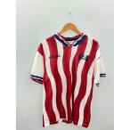 adidas◆Tシャツ/--/ポリエステル/RED/ストライプ/WEQ23577