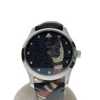 GUCCI◆クォーツ腕時計/アナログ/--/BLK/BLK/126.4