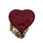 LOUIS VUITTON◆ポルト・モネ・クール_モノグラム・ヴェルニ/エナメル/RED/レディース