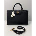 TORY BURCH◆トートバッグ/レザー/BLK/トリーバーチ/ブラック/黒/ショルダー/2WAY