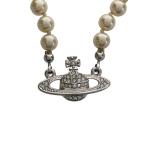 Vivienne Westwood◆MINI BAS RELIEF/チョーカー/ネックレス/パール/SLV/トップ有/レディース