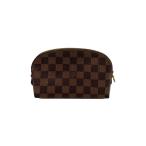LOUIS VUITTON◆ポシェット・コスメティックPM_ダミエ・エベヌ_BRW/PVC/BRW/ポーチ/小物入れ
