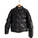 ショッピングschott Schott◆ダウンジャケット/38/レザー/BLK/無地