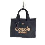 COACH◆バッグ/コットン/BLK/無地