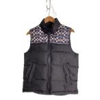 COACH◆ダウンベスト/S/ポリエステル/BLK/総柄/CO750