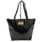 ショッピングエナメルバッグ kate spade new york◆トートバッグ/エナメル/ブラック/総柄/WKRU2017