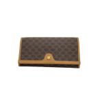ショッピングセリーヌ CELINE◆オールドセリーヌ/マカダム柄/トリオンフ金具/2つ折り財布/レザー/BRW/レディース