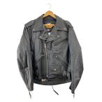 HARLEY DAVIDSON◆ダブルライダースジャケット/L/レザー/BLK/無地//