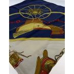 HERMES* палантин / шелк /NVY/ женский / выцветание есть 