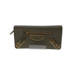 ショッピング長財布 レディース BALENCIAGA◆長財布/レザー/KHK/無地/レディース/390184