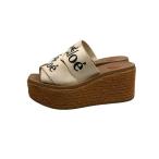 ショッピングエスパドリーユ Chloe◆ウェッジエスパドリーユウッディサンダル/--/WHT