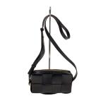 BOTTEGA VENETA◆ショルダーバッグ/レザー/BLK/無地