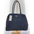 PRADA◆トートバッグ/ナイロン/BLK/無地