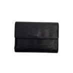 ショッピングエピ LOUIS VUITTON◆ポルト・トレゾール・エテュイ・パピエ_エピ/レザー/BLK/メンズ