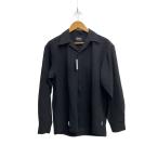 Schott◆SLUB CHIFFON LS SHIRT/長袖シャツ/L/ポリエステル/BLK/782-4120008