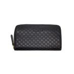 GUCCI◆長財布_マイクログッチシマ/レザー/BLK/メンズ