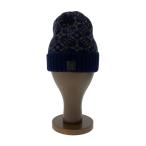 ショッピングLOUIS LOUIS VUITTON◆カシミヤニットキャップ/カシミア/ネイビー/モノグラム/メンズ