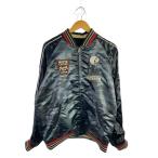 VANSON◆スカジャン/XL/レーヨン/BLK