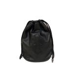 CHROME HEARTS◆DRW STRNG SACK CRS PATCH/巾着/バッグ/レザー/BLK