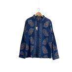 STUSSY◆BIG PAISLEY SHIRT/長袖シャツ/L/コットン/NVY/ペーズリー